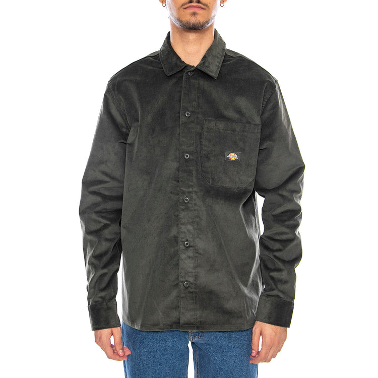 Corduroy Shirt LS Olive Green - Camicia in Velluto Verde Uomo DK0A8652OGX1 . DICKIES 