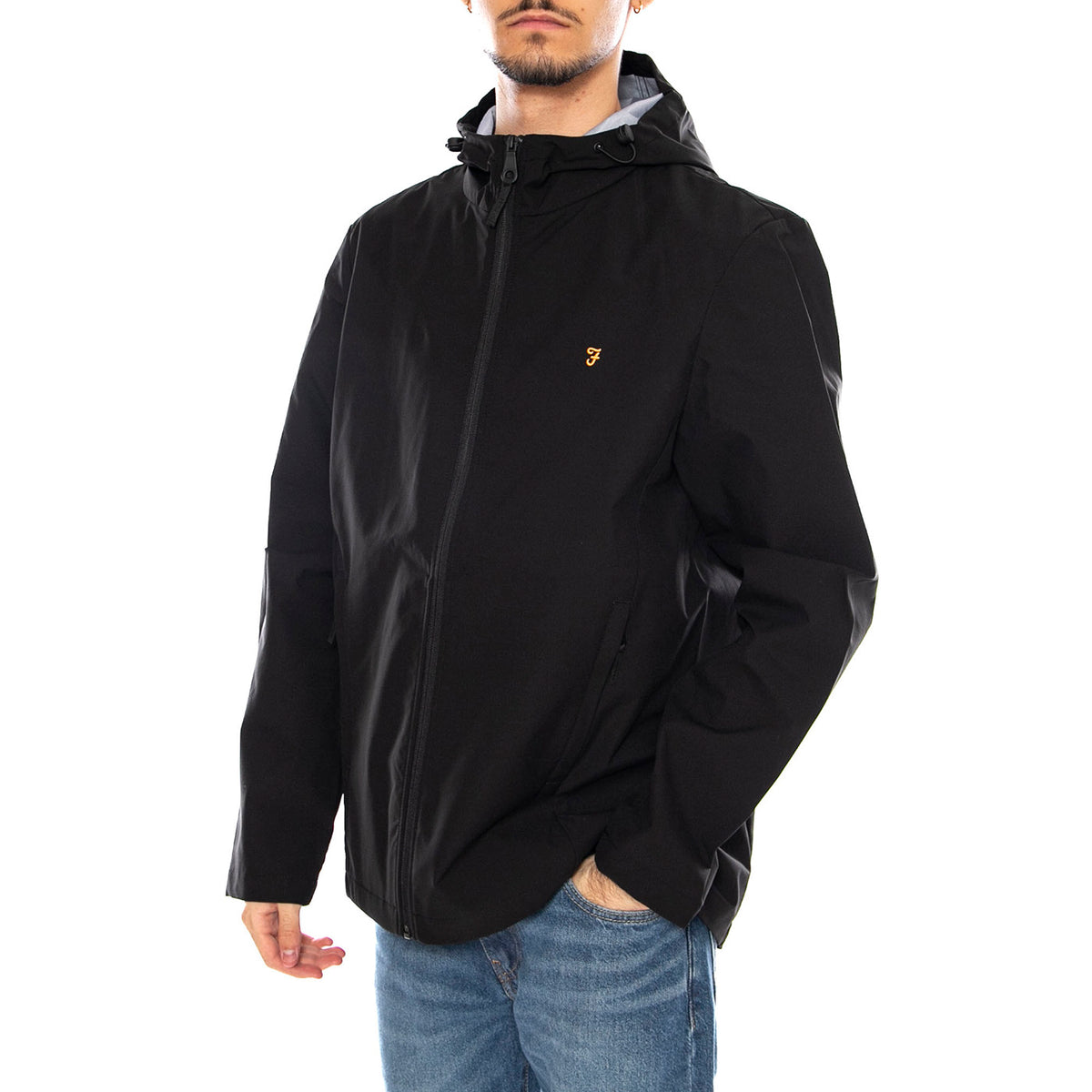 Rhodes Hooded Jacket - Giacca Uomo con Cappuccio Nera F4RFF031 10 FARAH 