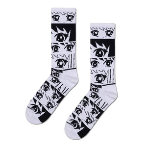 Anime Stripe Sneaker Socks - Calzini Multicolore P003106 WHITE HAPPY SOCKS 