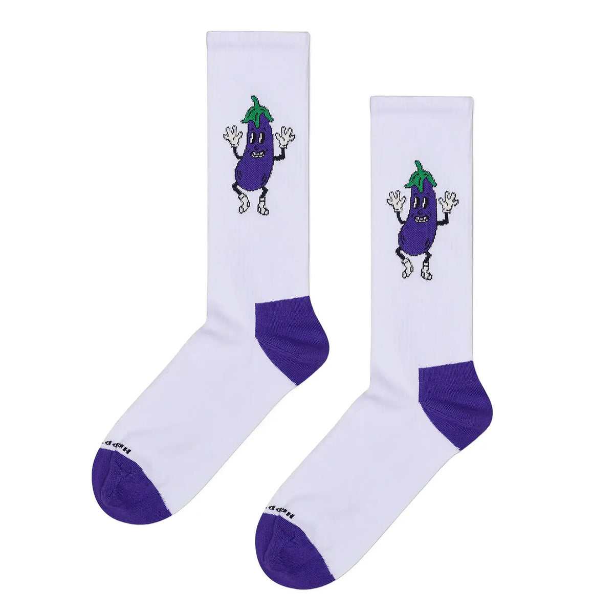 Aubergine Sneaker Sock White - Calzini Bianchi P004140 WHITE HAPPY SOCKS 