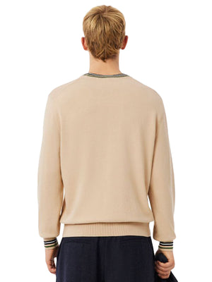 PULLOVER DV0 BEIGE - Maglione Uomo Lacoste Beige AH5158-DV0 . LACOSTE 