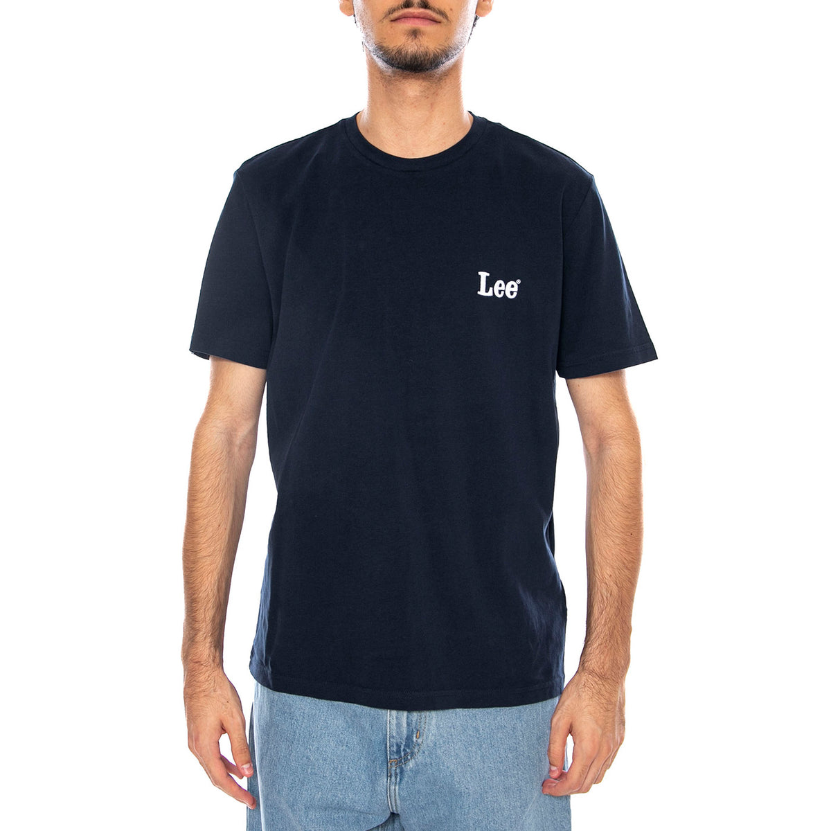 SS Small Log Tee Rivet Navy - Maglietta Girocollo Uomo Blu 112370502 . LEE 