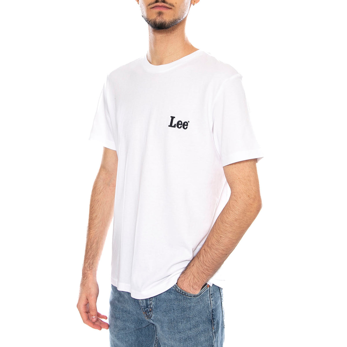 Ss Small Logo Tee Bright White -- Maglietta Girocollo Uomo Bianca 112370503 . LEE 