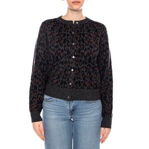 Tara Wooly Cardigan - Dilara Leopard Charc Black - Cardigan Donna Nero 004H1-0000 . LEVIS 