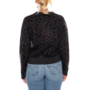 Tara Wooly Cardigan - Dilara Leopard Charc Black - Cardigan Donna Nero 004H1-0000 . LEVIS 