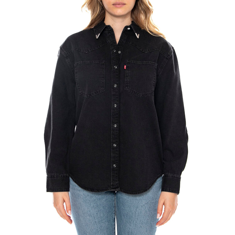 Teodora Western Shirt Western Wildside -- Camicia Donna Nera A7244-0076 . LEVIS 