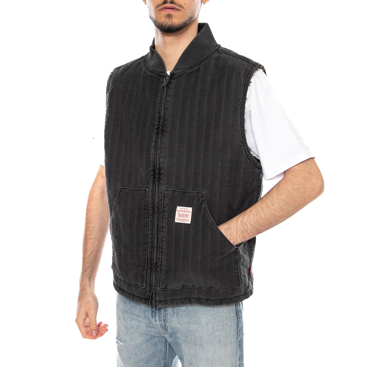 Sansome Vest Double Duty T Black - Giacca Smanicata Uomo Nera A8580-0004 . LEVIS 