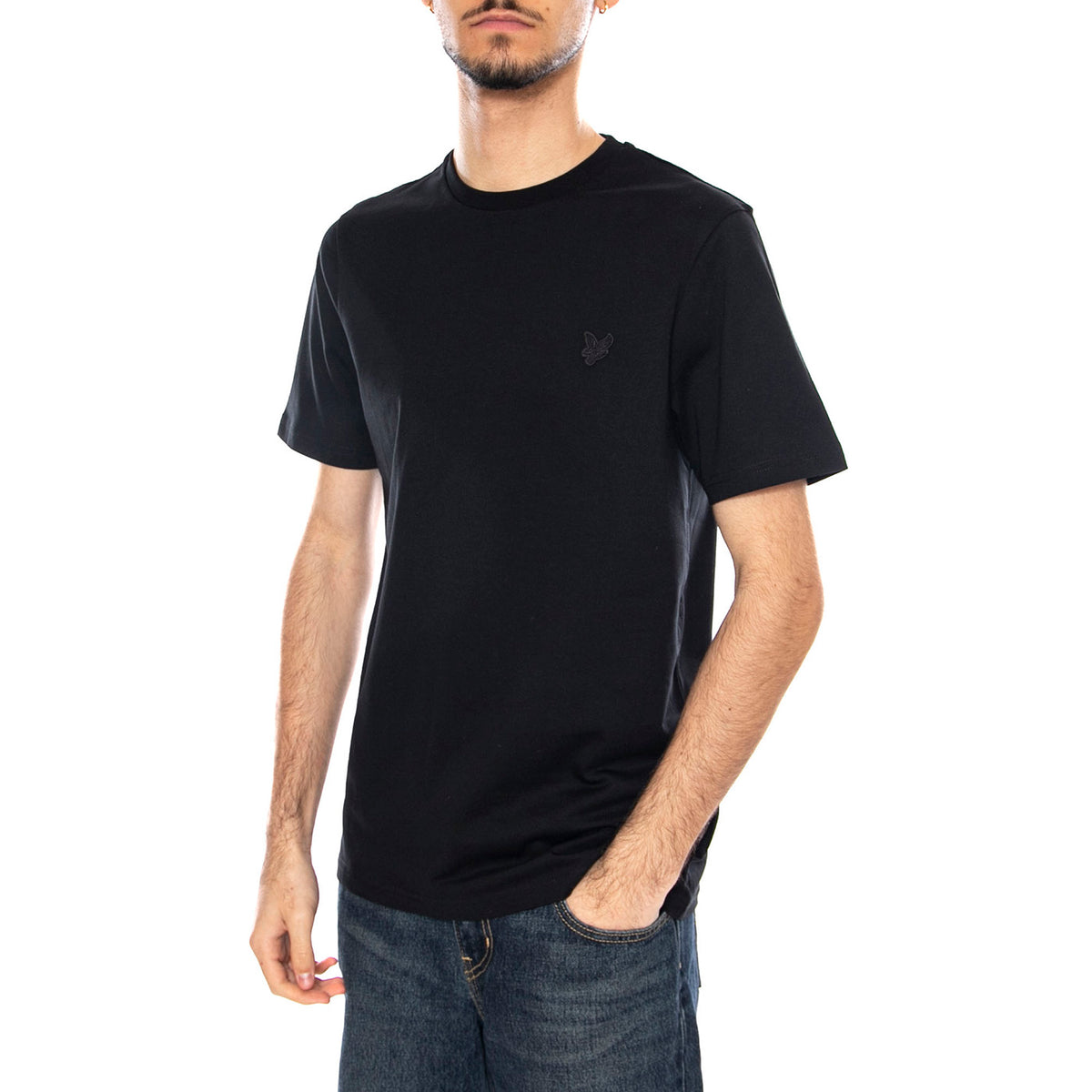 Tonal Eagle Plain T-Shirt Jet Black - Maglietta Girocollo Uomo Nera TS400TON-Z865 . LYLE & SCOTT 