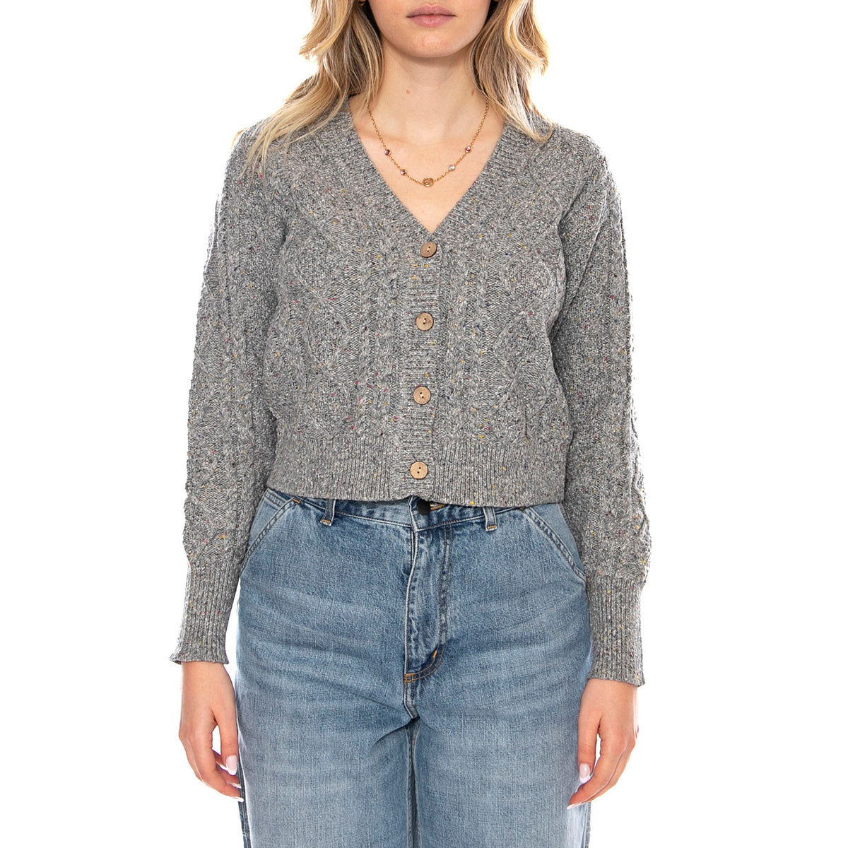 MD M Knitted Cardigans 142 Medium - Cardigan Donna Grigio 3.51.436.56 . MD'M 