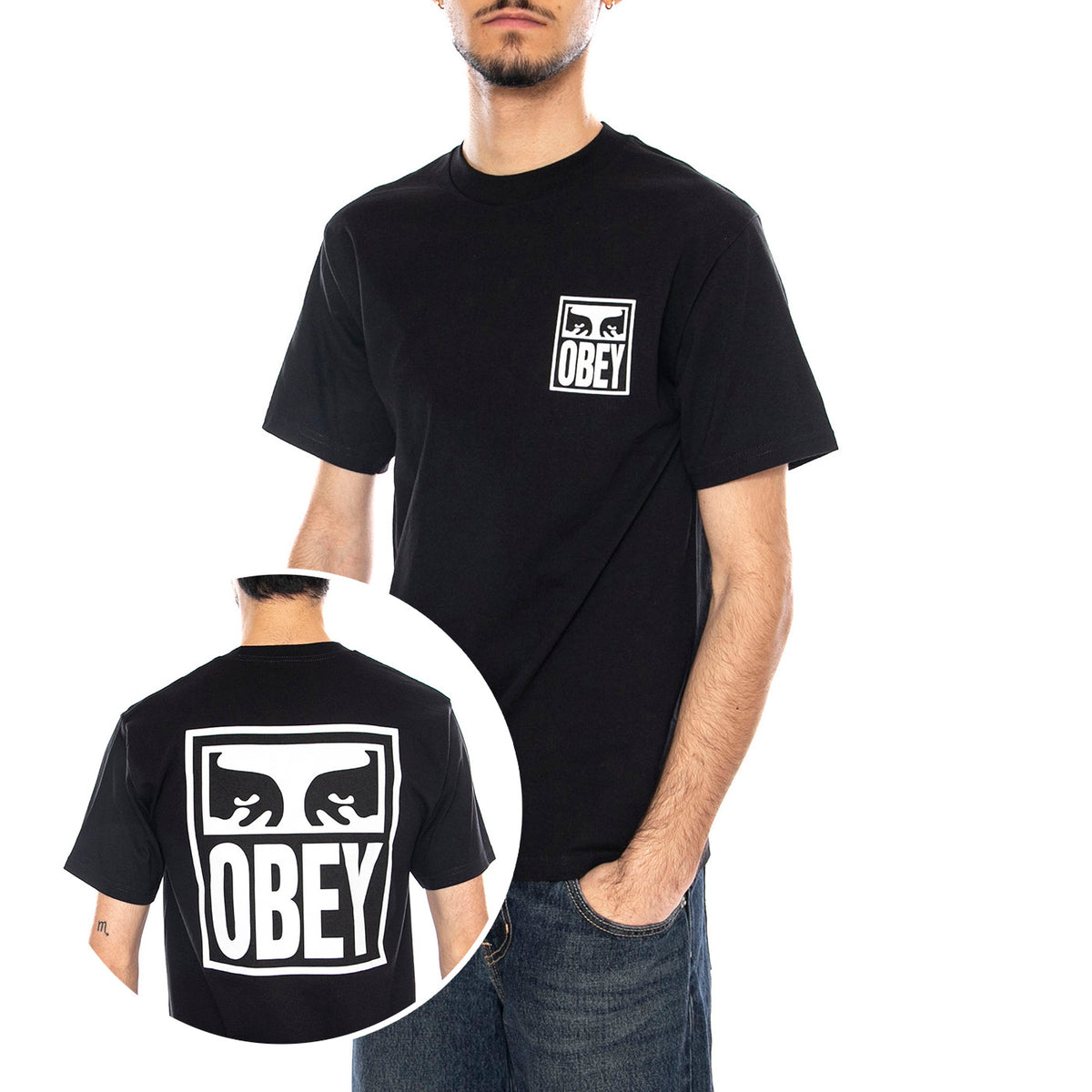 Obey Eyes Icon 2 Maglietta -- Maglietta Uomo Nera 165262142 BLK OBEY 