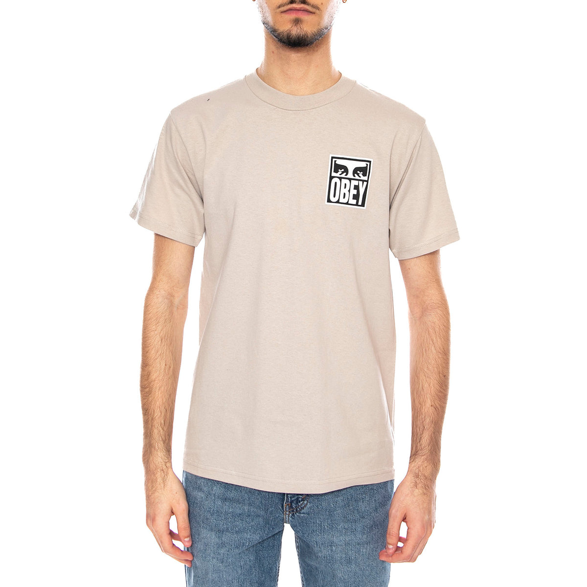 Obey Eyes Icon 2 Tee Silver Grey -- Maglietta Girocollo Uomo Grigia 165262142 SIG OBEY 