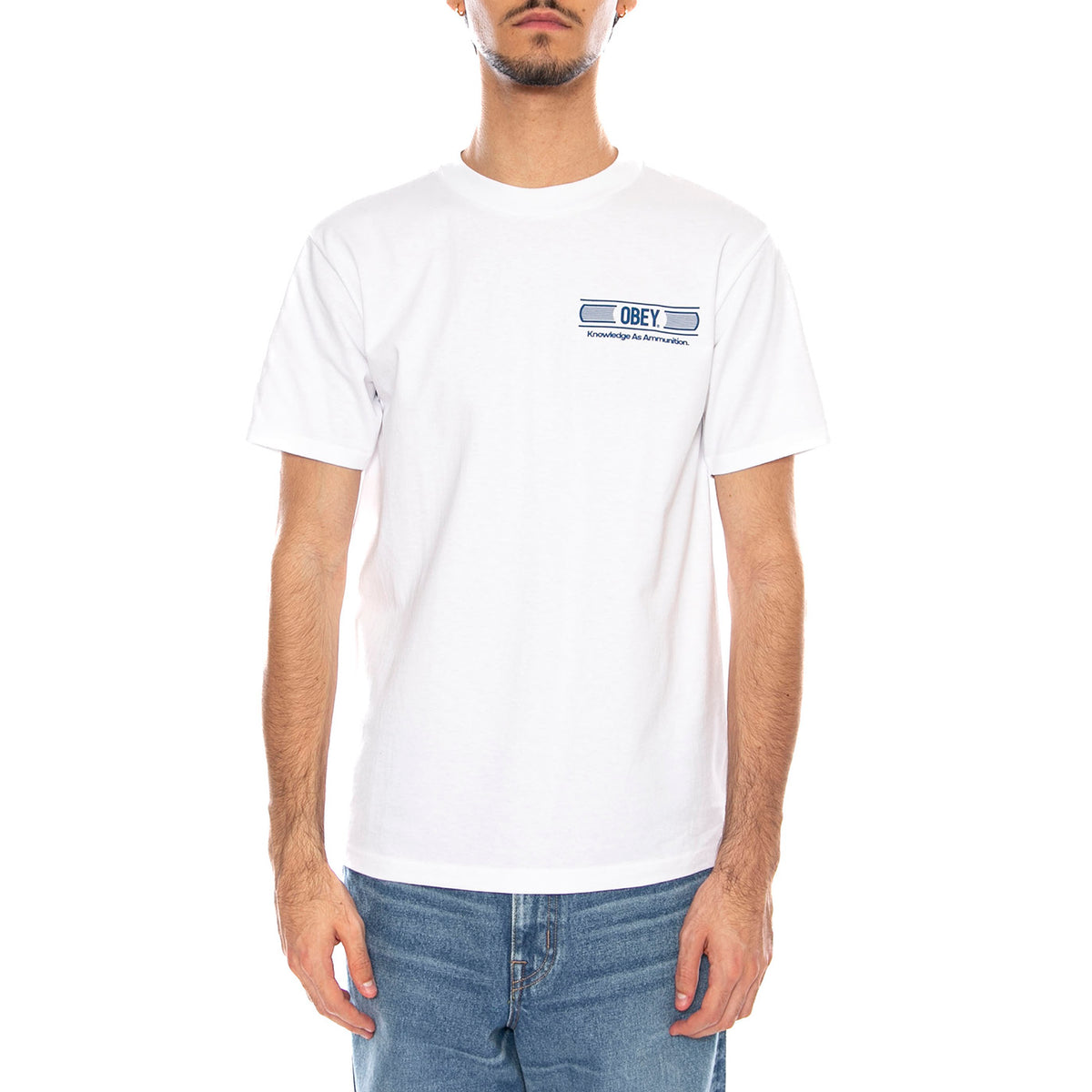 OBEY Knowledges As Ammunition Tee White - Maglietta Girocollo Uomo Bianca 165264218 WHT OBEY 