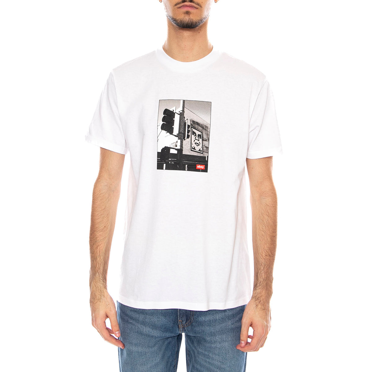 OBEY Los Angeles Photo Tee -- Maglietta Girocollo Uomo Bianca 165264230 WHT OBEY 