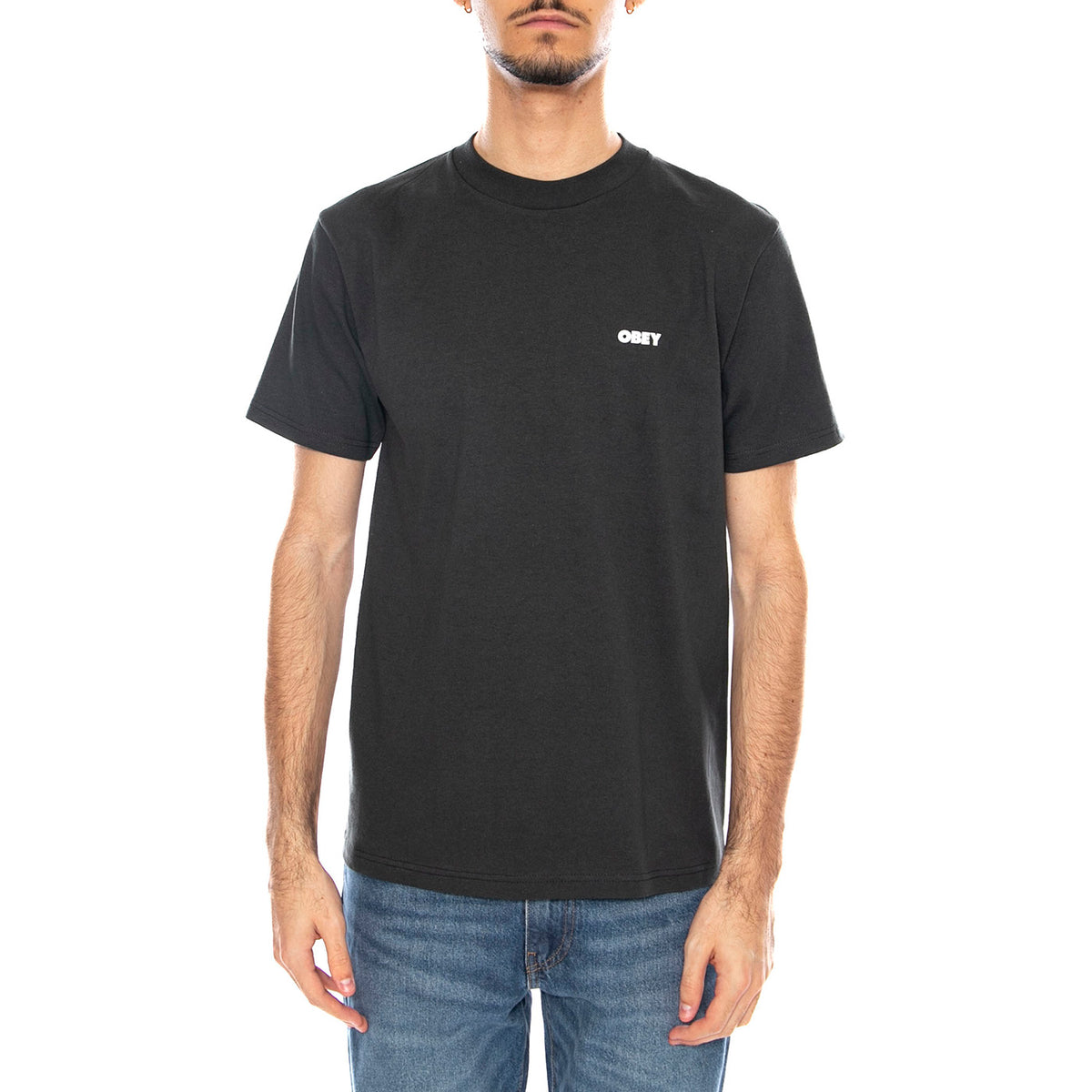 OBEY High Quality Amplification Tee -- Maglietta Girocollo Uomo Nera 165264237 VBL OBEY 