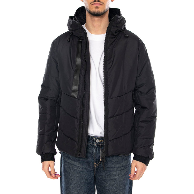 Muster Padding Jacket Black - Giacca con Cappuccio Uomo Nera OGJ027-BLACK . OFF GRID 