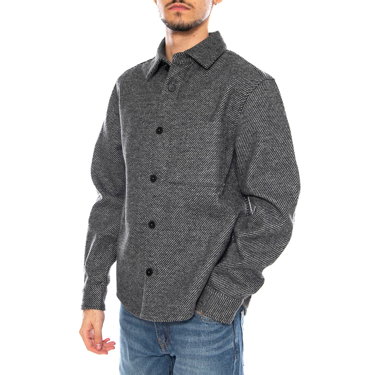 Micah Twill Overshirt FRML -- Camicia Overshirt Uomo Medium Grey Melange 22035478-4839391 . ONLY & SONS 