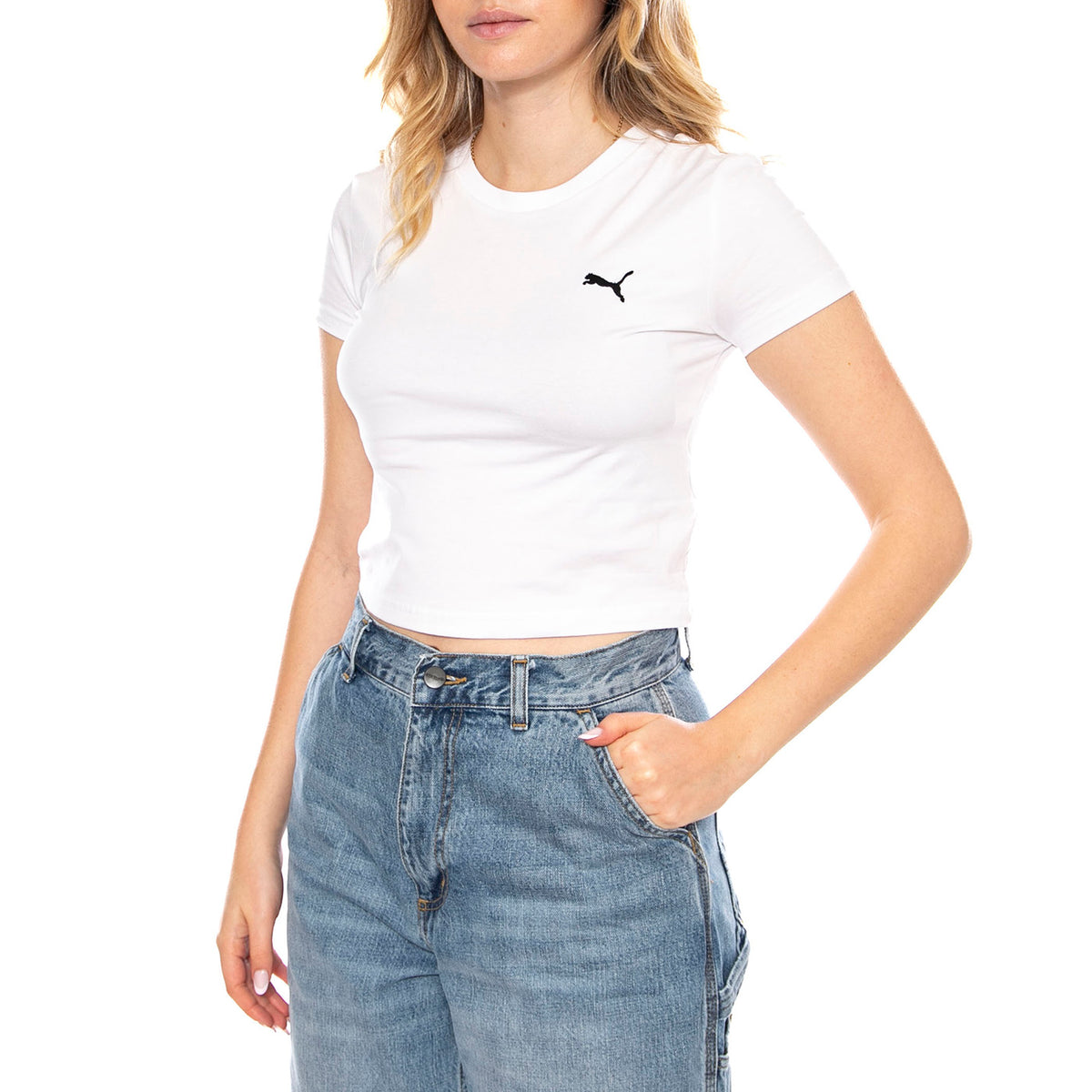 WARDROBE ESS Baby Tee -- Maglietta Donna Bianca 629745-02 . PUMA 