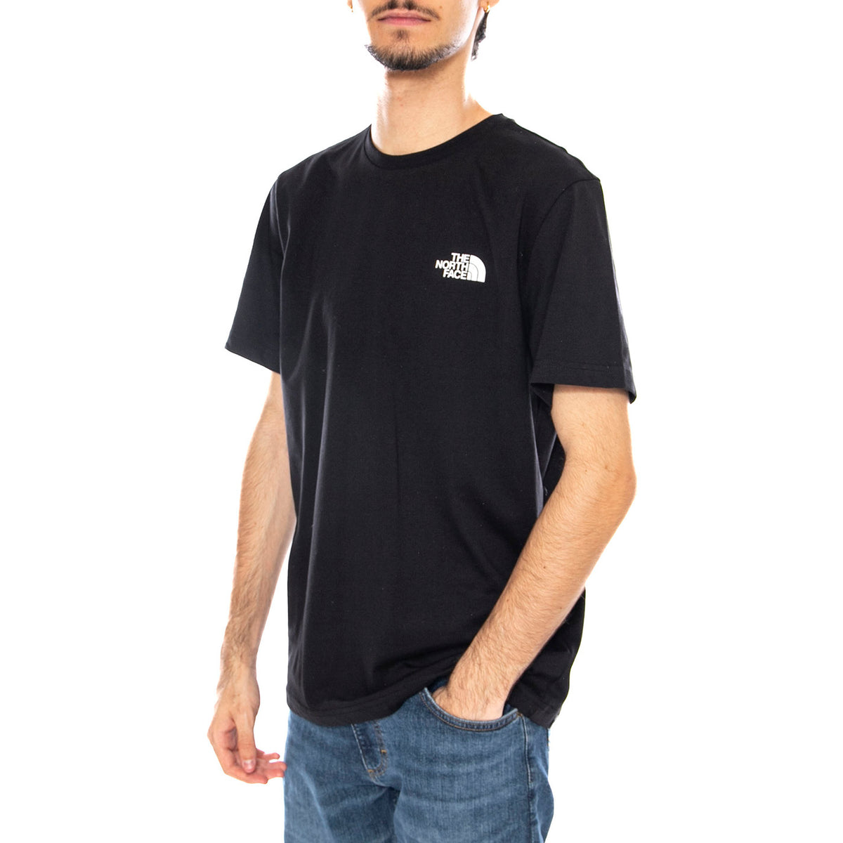 M SS Simple Dome Tee Black - Maglietta Girocollo Uomo Nero NF0A87NG JK31 THE NORTH FACE 