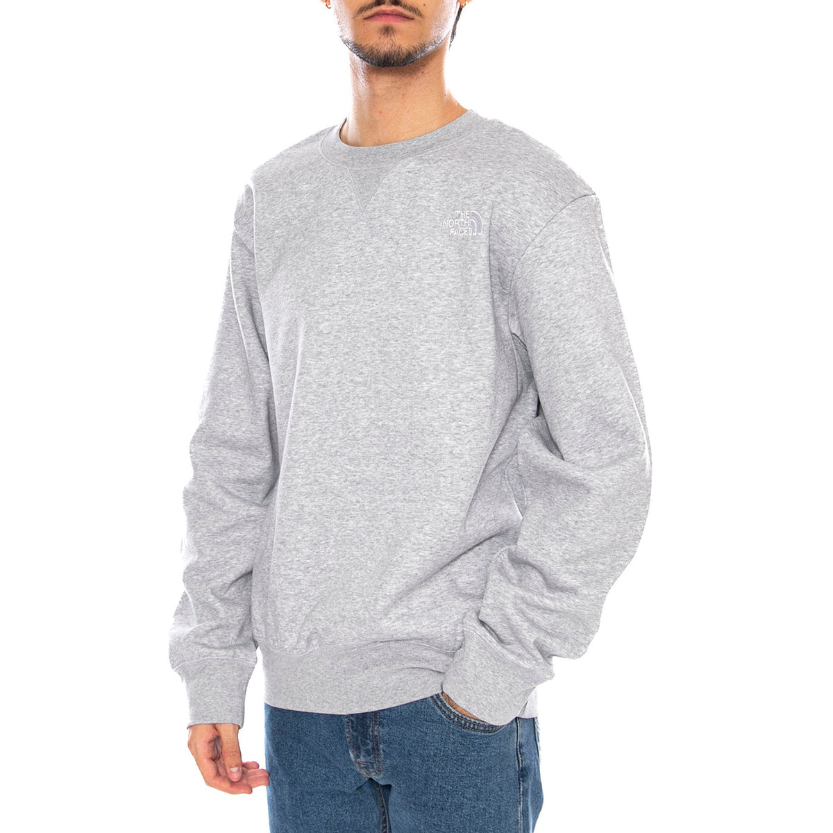 M Essential Relaxed Crew Grey - Felpa Girocollo Uomo Grigia NF0A89ET DYX1 THE NORTH FACE 