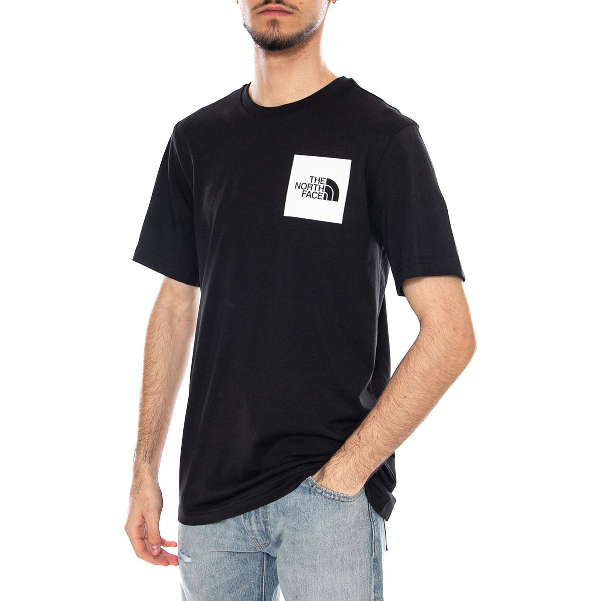 M SS Fine Tee Black - Maglietta Girocollo Uomo Nera NF0A8A6M JK31 THE NORTH FACE 