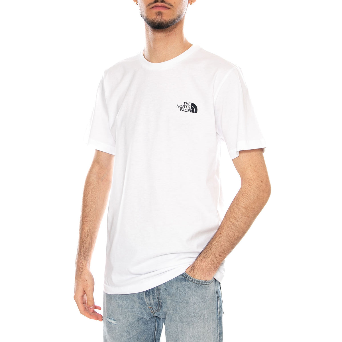 M Vertical Logo SS Tee White - Maglietta Girocollo Uomo Bianca NF0A8EE7 FN41 THE NORTH FACE 