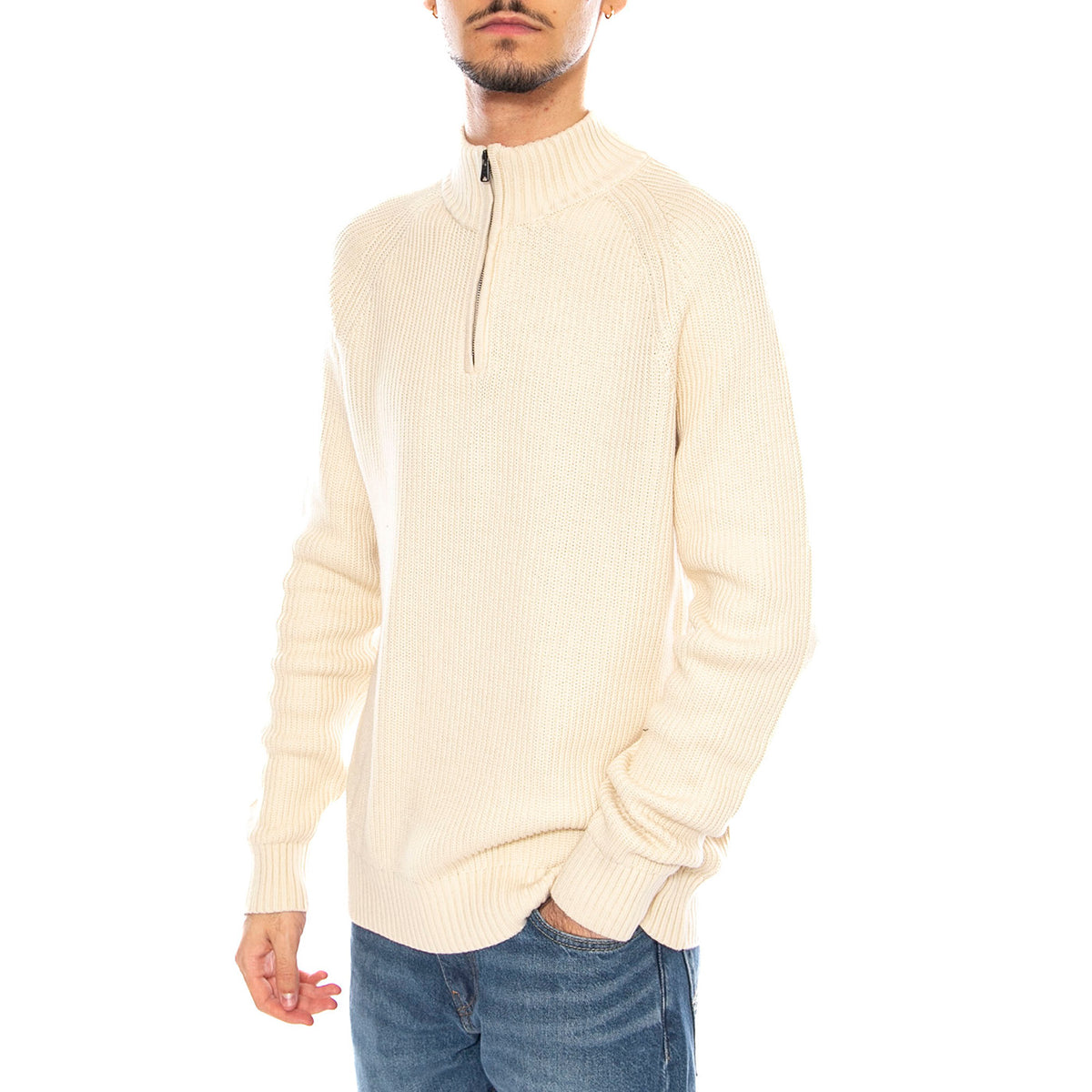 Williams River Textured 1/4 Zip Sweater Ecrù -- Maglione Uomo Ecrù TB0A5M8 PEFL1 TIMBERLAND 