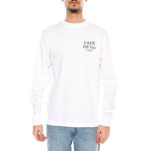 Cafe Vans LS -- Maglietta Uomo Maniche Lunghe Bianca VN000PC2 WHT1 VANS 