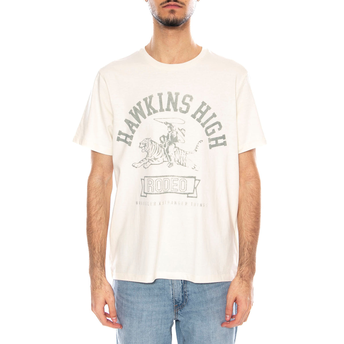 Hawkins High Tee Marshmallo W - Maglietta Girocollo Uomo Beige 112378555 . WRANGLER 