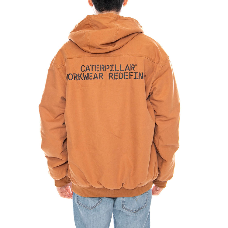 Washed Active Jacket -- Giacca Uomo Duck Marrone con Cappuccio 6040087 16-1432 CAT 