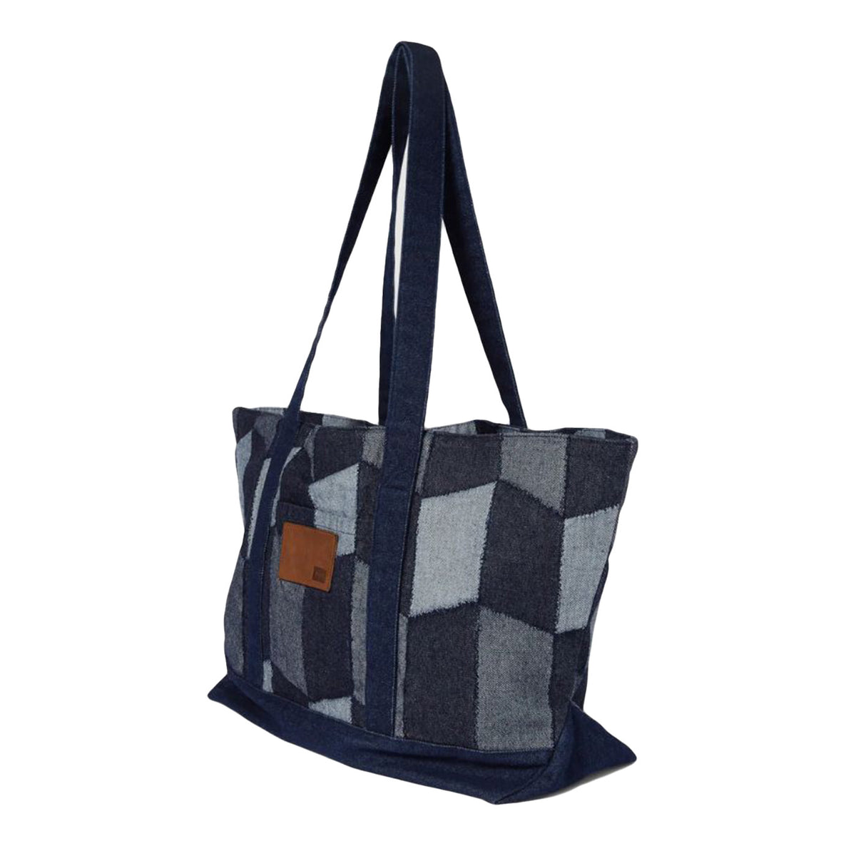 Patchwork Denim Tote Denim - Borsa Tote Shopping Bag Denim Multicolore AC01031 DNM HUF 