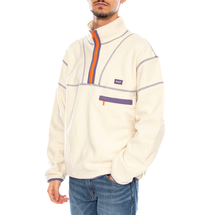 Elysian Quarter Zip Fleece -- Felpa Uomo Collo Zip Bone FL00206 BNE HUF 