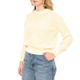 Mikala Jumper G006 GOTS Flan Crema -- Pull Femme Blanc Femme MINIMUM