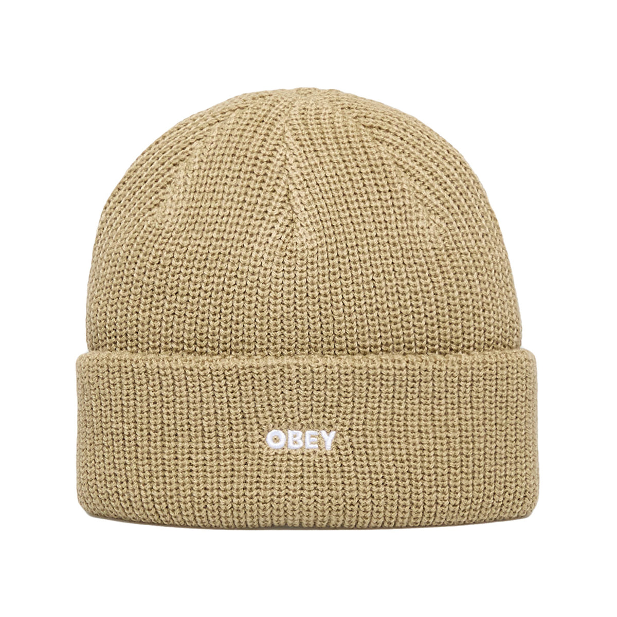 Future Beanie Khaki - Cappellino in Maglia a Coste Beige 100030163 KHA OBEY 