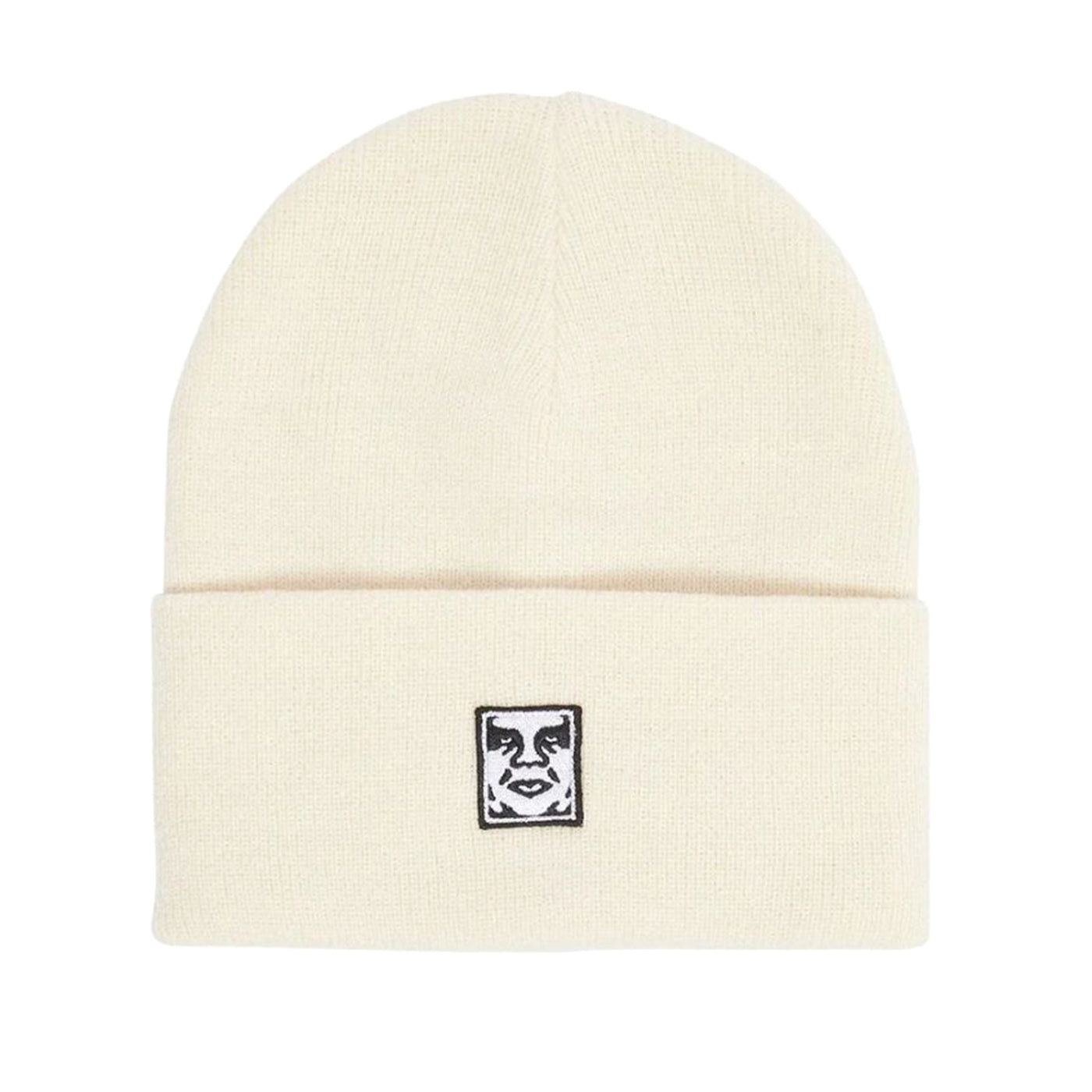 ICON PATCH CUFF BEANIE UNBLEACHED - Cappellino a Cuffia Bianco 100030198 UBL OBEY 