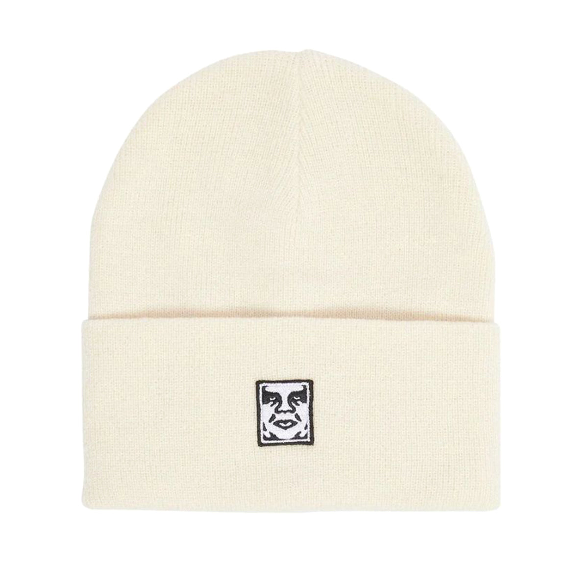 ICON PATCH CUFF BEANIE UNBLEACHED - Cappellino a Cuffia Bianco 100030198 UBL OBEY 