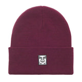 Icon Patch Cuff Beanie Beetroot - Bonnet en Maille Violette  ACCESSOIRES OBEY