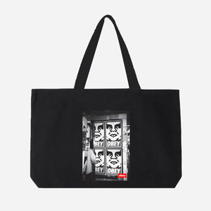 OBEY Icon Photo Tote Bag Black - Borsa Tote Shopping Bag Nera 100553622 BLK OBEY 