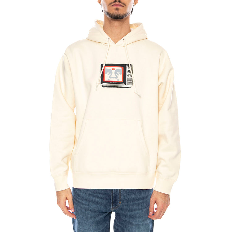 Obey TV Fleece White - Felpa con Cappuccio Uomo Bianca 112843940 UBL OBEY 