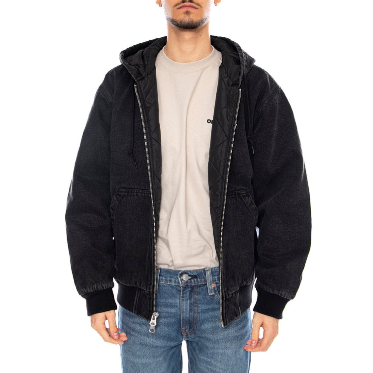 Wiltern Zip Up Hood Jacket -- Felpa con Cappuccio Uomo Nera 121800573 FBL OBEY 