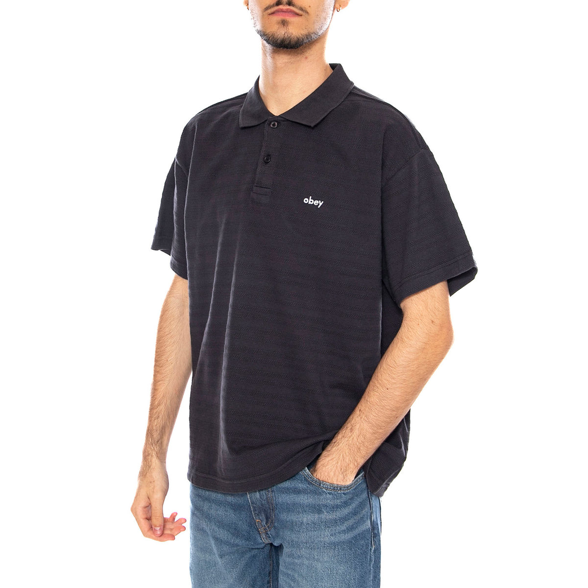 Nash Bigwig Polo SS Digital Black -- Polo a Maniche Corte Uomo Nera 131090093 DIB OBEY 
