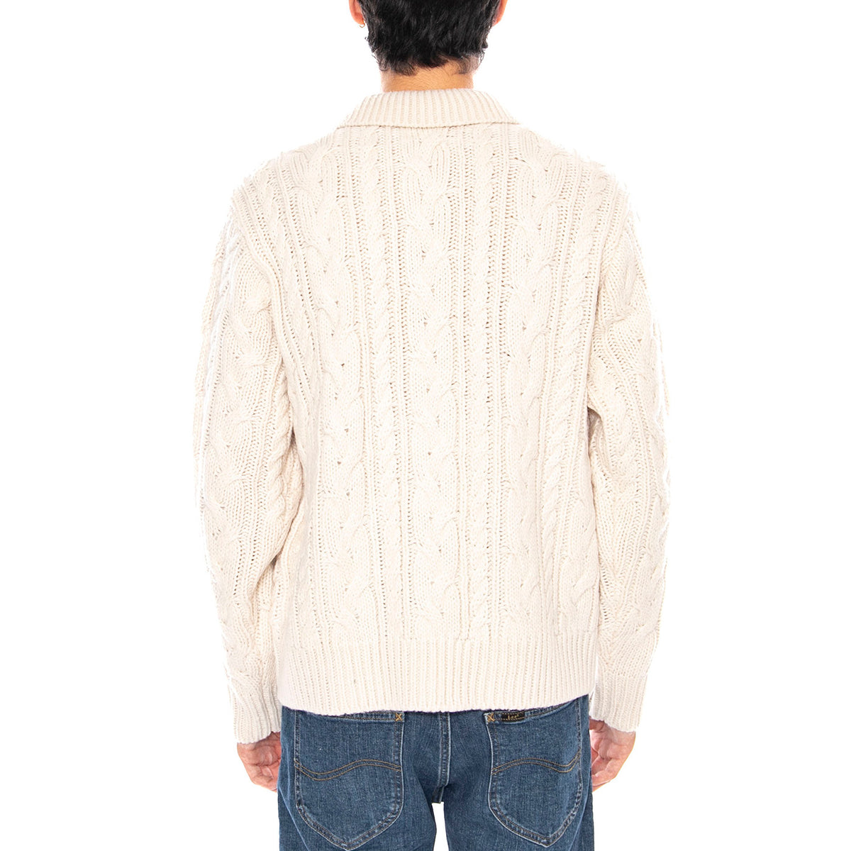 Ezra Zip Up Cardigan White - Cardigan Uomo Bianco 151010037 UBL OBEY 