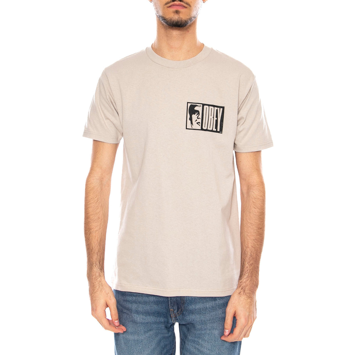 Obey Half Icon Tee -- Maglietta Girocollo Uomo Grigia 165264117 SIG OBEY 