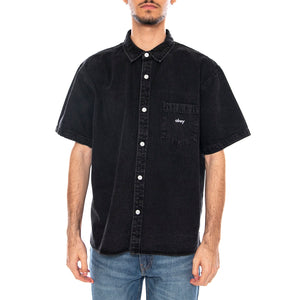 Bigwig Denim Shirt SS -- Camicia a Maniche Corte Uomo Nera 181210425 FBL OBEY 