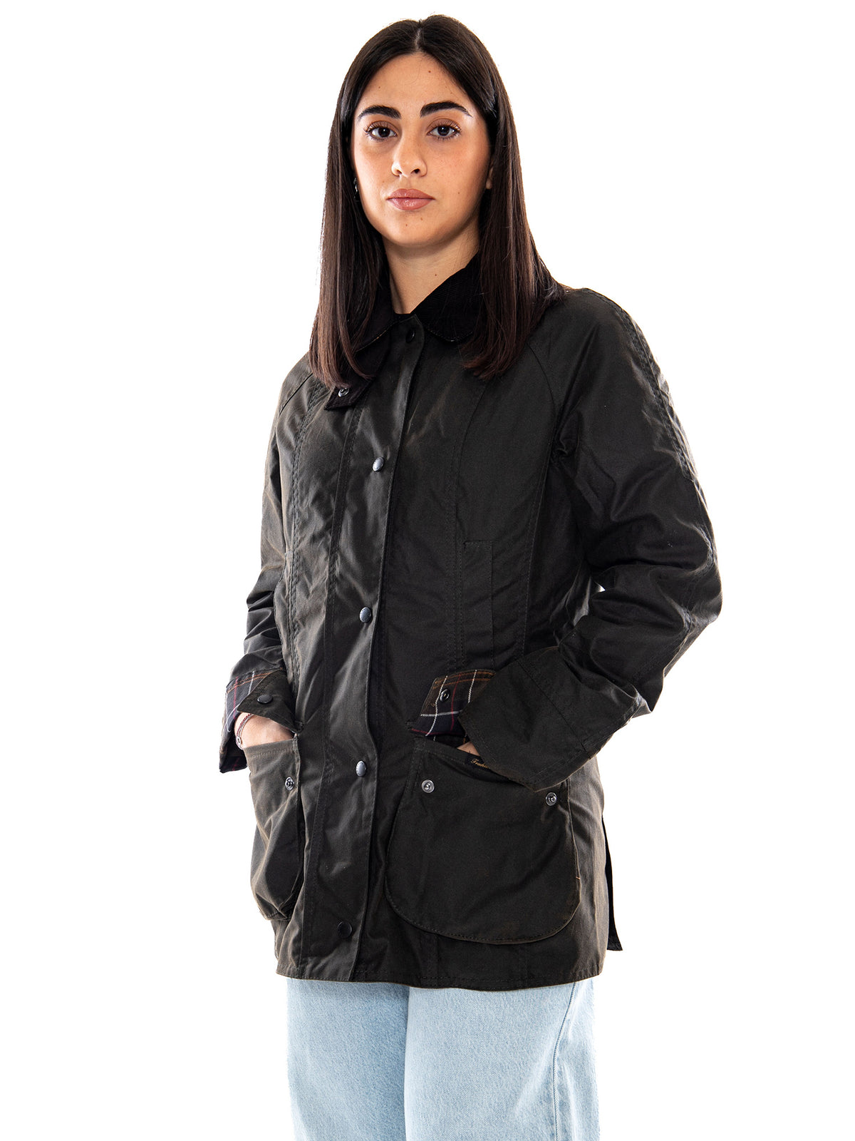 Barbour Classic Beadnell Wax Jacket Olive / Brown - Giacca Donna Marrone 262MLWX0668 OL71 BARBOUR 
