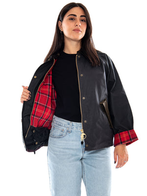 Barbour Hazelwood Wax Jacket Beech / Fern / Mixed Tartan - Giacca Donna Marrone e Verde MLWX1561 SG51 BARBOUR 