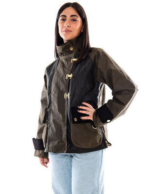 Barbour Hazelwood Wax Jacket Beech / Fern / Mixed Tartan - Giacca Donna Marrone e Verde MLWX1566 SN91 BARBOUR 