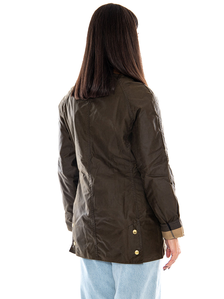Barbour Icons Beadnell Wax Jacket Beech/Birchwood - Giacca Donna Beige<BR/><BR/> MLWX1596 SN91 BARBOUR 