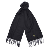 Barbour Plain Lambswool Scarf Black - Foulard Noir ACCESSOIRES BARBOUR