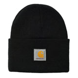 ACRYLIC WATCH HAT BLACK - Bonnet à Cuff Noir ACCESSOIRES CARHARTT WIP