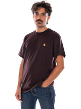 CARHARTT WIP S/S CHASE T-SHIRT PALISANDER / GOLD - Maglietta Girocollo Uomo Marrone  Uomo CARHARTT WIP